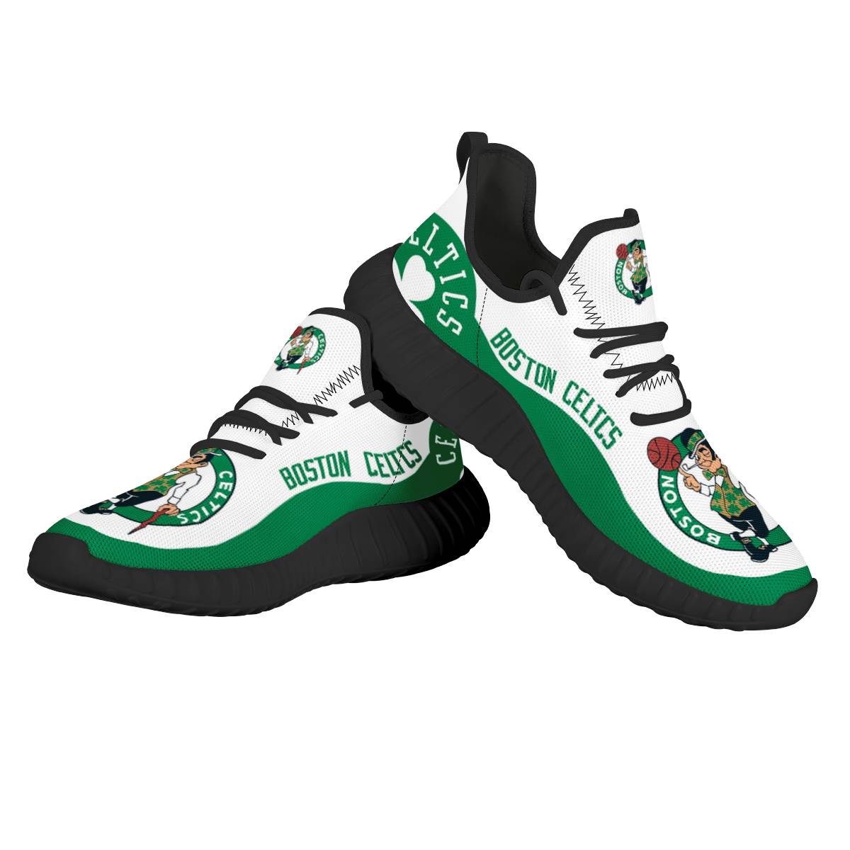 Women's Boston Celtics Mesh Knit Sneakers/Shoes 004